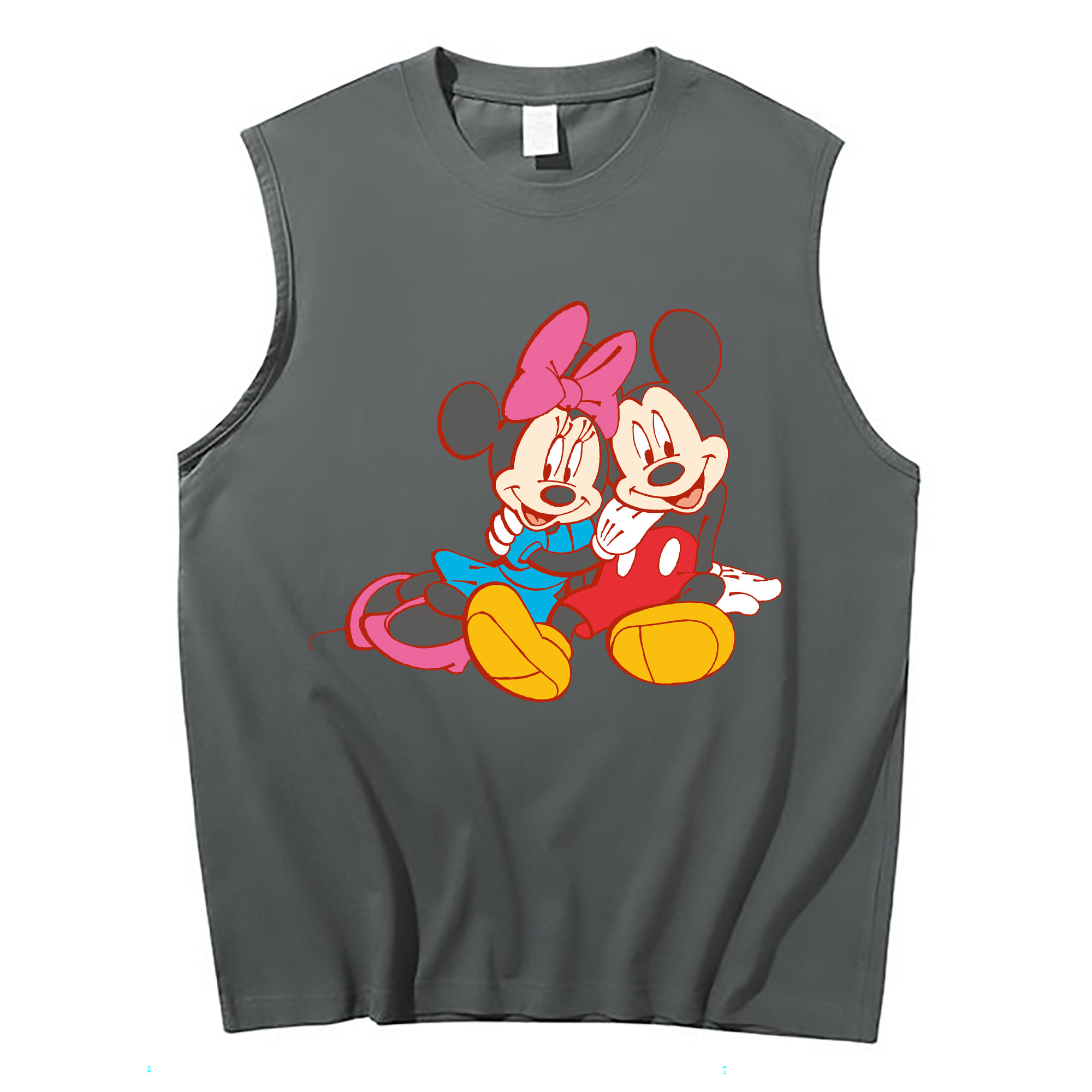 ミッキーマウス Mickey Mouse コットン100％タンクトップ（フロントプリント）